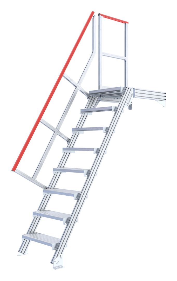 Treppenleiter stationär mit Podest, Treppenneigung 60° - Alu Leitern  Onlineshop